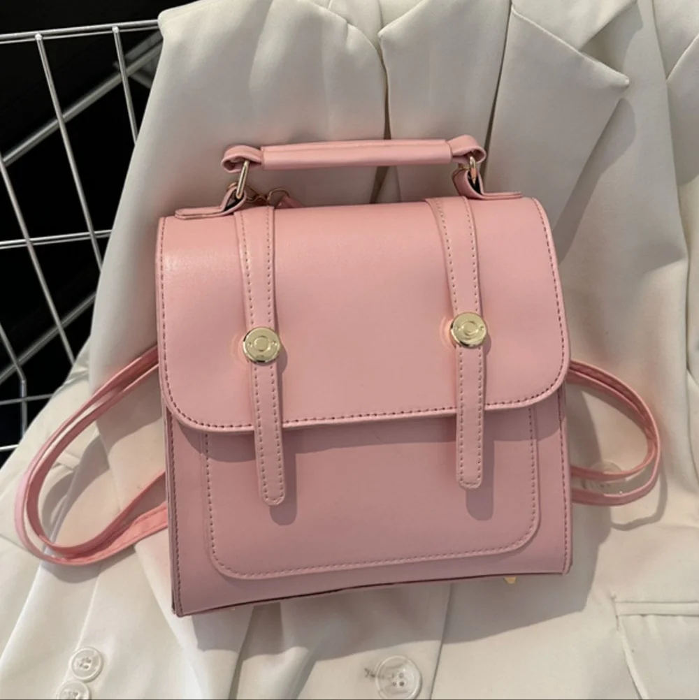 Pink Backpack with Flap Detail - Picture 3 of 5